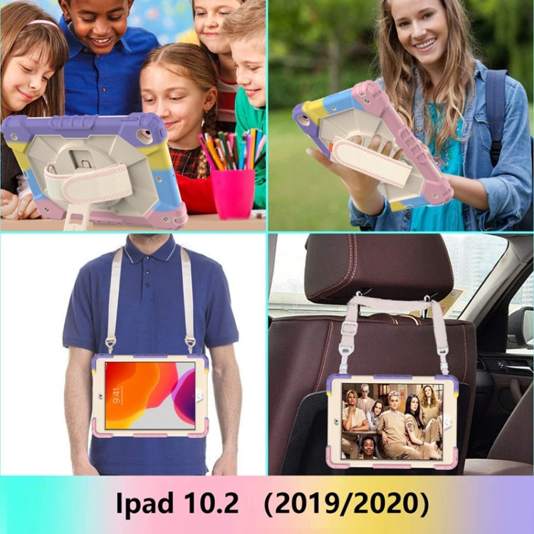 Contrast Color Robot Shockproof Silicon + PC Protective Case with Holder & Shoulder Strap, For iPad 10.2 2021 / 2020 / 2019