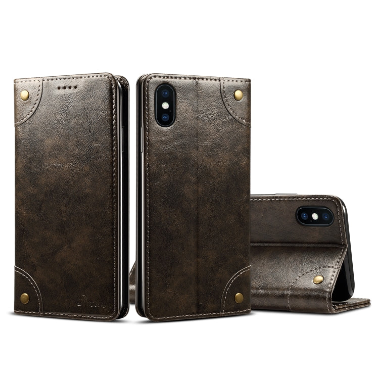 Baroque Simple Horizontal Flip Leather Case, with Holder & Card Slots & Wallet, For iPhone XR, For iPhone XS Max