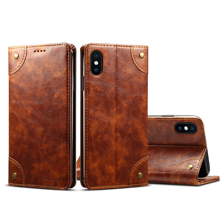 Baroque Simple Horizontal Flip Leather Case, with Holder & Card Slots & Wallet, For iPhone XR, For iPhone XS Max