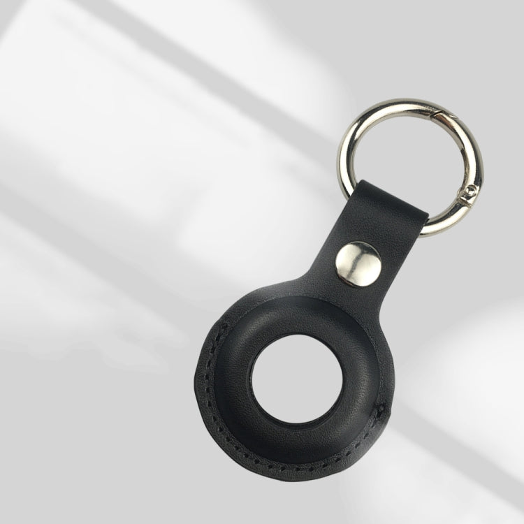 Shockproof Anti-scratch Leather Protective Case Cover Key Chain with Hang Loop For AirTag 2nd Gen / AirTag 1st Gen