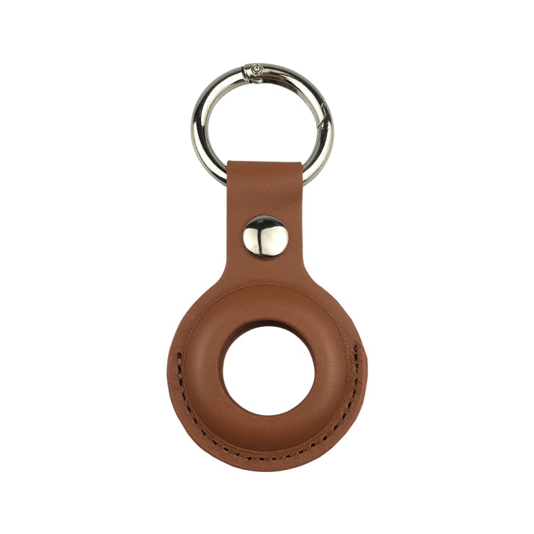 Shockproof Anti-scratch Leather Protective Case Cover Key Chain with Hang Loop For AirTag 2nd Gen / AirTag 1st Gen