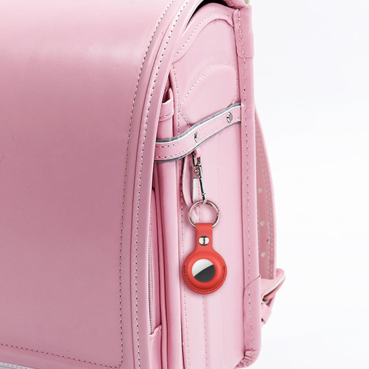 Shockproof Anti-scratch Leather Protective Case Cover Key Chain with Hang Loop For AirTag 2nd Gen / AirTag 1st Gen