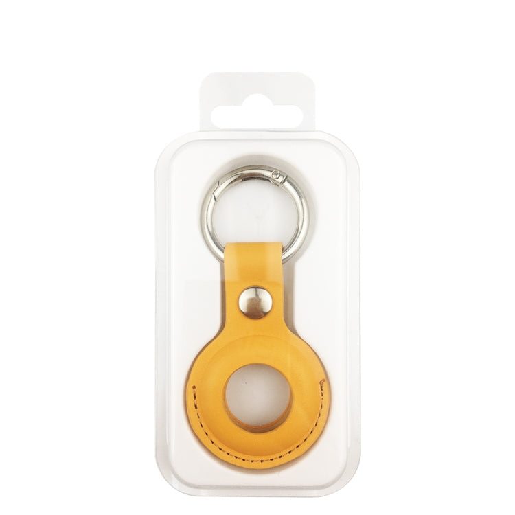 Shockproof Anti-scratch Leather Protective Case Cover Key Chain with Hang Loop For AirTag 2nd Gen / AirTag 1st Gen