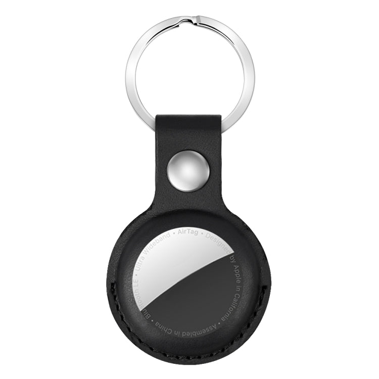 For AirTag 2nd Gen / AirTag 1st Gen Shockproof Anti-scratch Leather Protective Case Cover with Hang Loop Key Chain