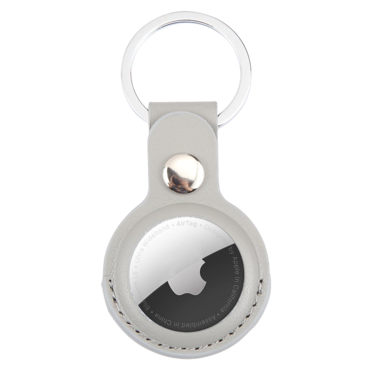 For AirTag 2nd Gen / AirTag 1st Gen Shockproof Anti-scratch Leather Protective Case Cover with Hang Loop Key Chain