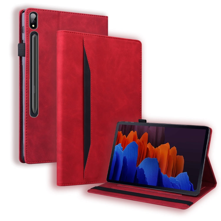 Business Shockproof Horizontal Flip Leather Case with Holder & Card Slots & Photo Frame & Pen Slot & Sleep / Wake-up Function, For Samsung Galaxy Tab S8+ / Tab S8 Plus /  Tab S7 FE / Tab S7+ SM-T970 / SM-T976B                                           ...