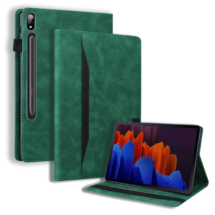 Business Shockproof Horizontal Flip Leather Case with Holder & Card Slots & Photo Frame & Pen Slot & Sleep / Wake-up Function, For Samsung Galaxy Tab S8+ / Tab S8 Plus /  Tab S7 FE / Tab S7+ SM-T970 / SM-T976B                                           ...