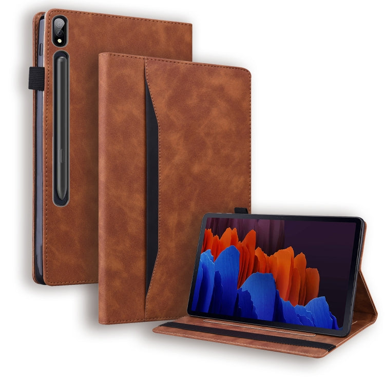 Business Shockproof Horizontal Flip Leather Case with Holder & Card Slots & Photo Frame & Pen Slot & Sleep / Wake-up Function, For Samsung Galaxy Tab S8+ / Tab S8 Plus /  Tab S7 FE / Tab S7+ SM-T970 / SM-T976B                                           ...