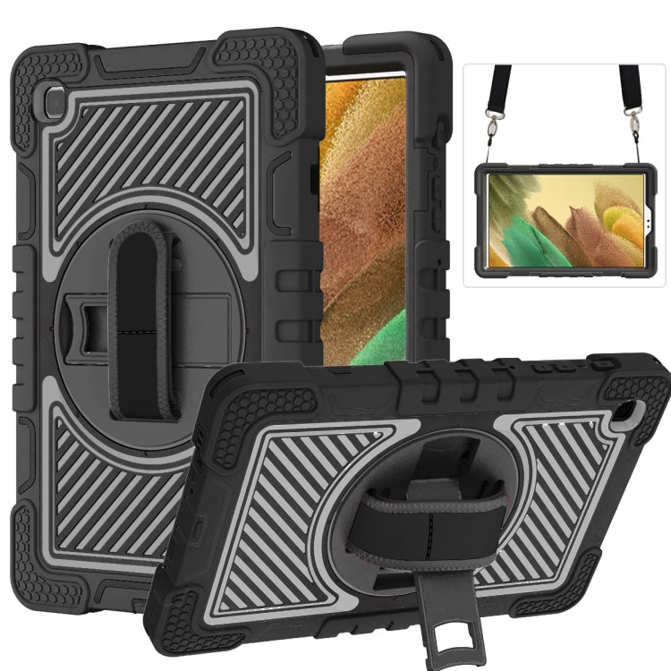 360 Degree Rotation Contrast Color Shockproof Silicone + PC Case with Holder & Hand Grip Strap & Shoulder Strap, For iPad 9.7 2018 / 2017, For iPad 10.2 2021 / 2020 / 2019, For iPad 10.9 / Pro 11 2020 / 2021 / 2018                                      ...