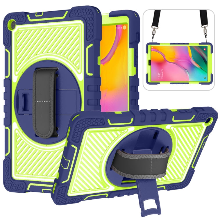 360 Degree Rotation Contrast Color Shockproof Silicone + PC Case with Holder & Hand Grip Strap & Shoulder Strap, For Samsung Galaxy Tab S6 Lite P610/P615, For Samsung Galaxy Tab A 10.1 2019 T515, For Samsung Galaxy Tab A 8.0 2019 T290                  ...