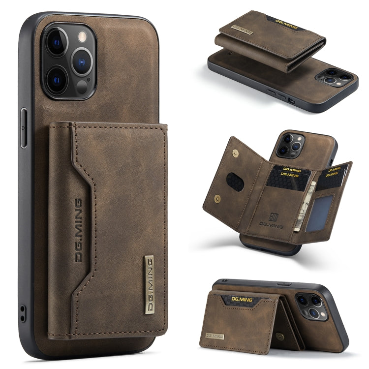 DG.MING M2 Series 3-Fold Multi Card Bag + Magnetic Back Cover Shockproof Case with Wallet & Holder Function, For iPhone 12 / 12 Pro, For iPhone 12 Pro Max