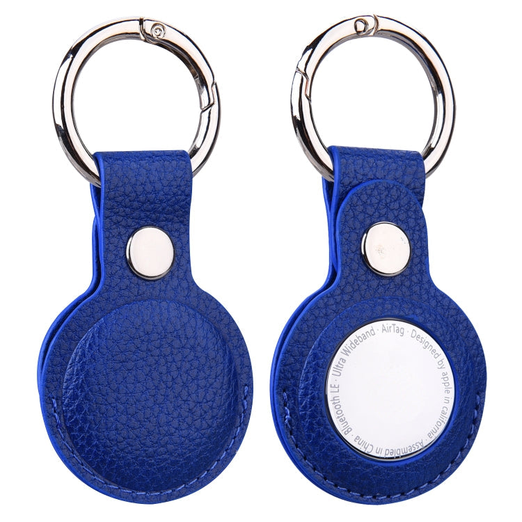 Litchi Texture Leather Protective Case with Key Ring for AirTag 2nd Gen / AirTag 1st Gen