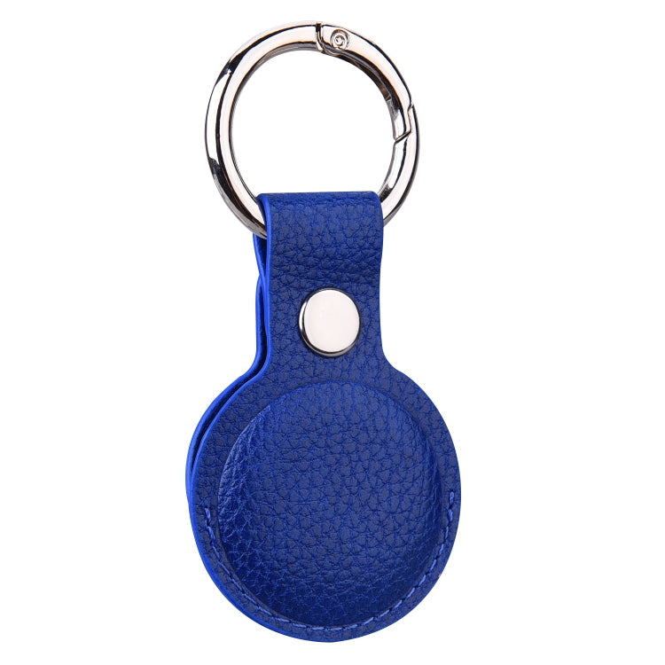 Litchi Texture Leather Protective Case with Key Ring for AirTag 2nd Gen / AirTag 1st Gen