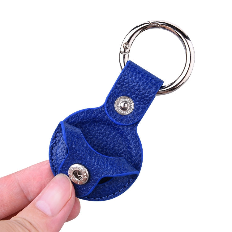 Litchi Texture Leather Protective Case with Key Ring for AirTag 2nd Gen / AirTag 1st Gen