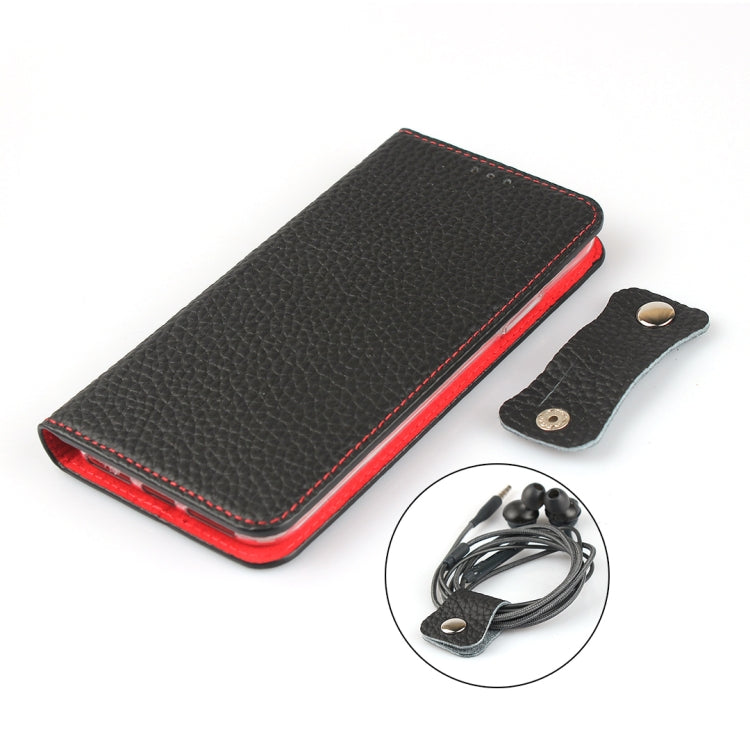 Litchi Texture Horizontal Flip Top Layer Cowhide Leather Case with Holder & Card Slots & Wallet & Strap & Wire Winder, For iPhone 6 & 6s, For iPhone 6 Plus & 6s Plus, For iPhone XR, For iPhone XS Max