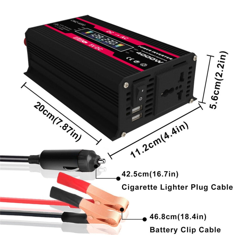 Zhizun 12V to 110V 4000W Car Power Inverter, 12V to 110V