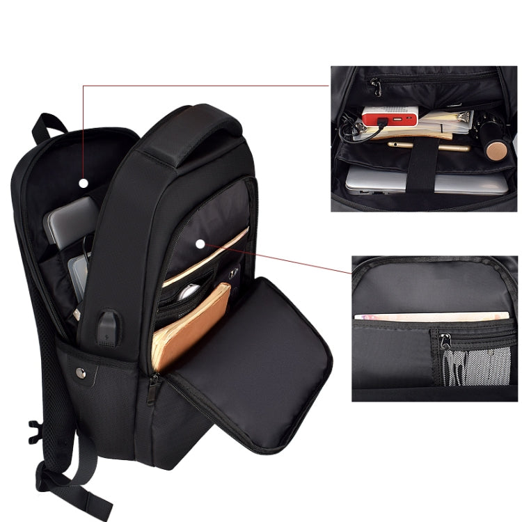 SJ01 Business Casual Computer Backpack with USB Charging Port, 13-15 inch Universal