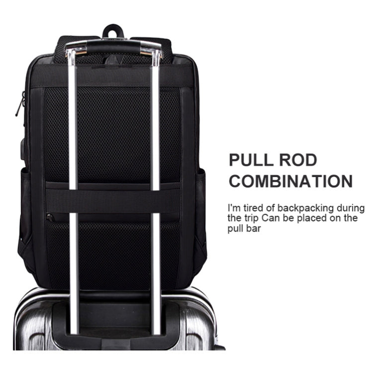 SJ01 Business Casual Computer Backpack with USB Charging Port, 13-15 inch Universal