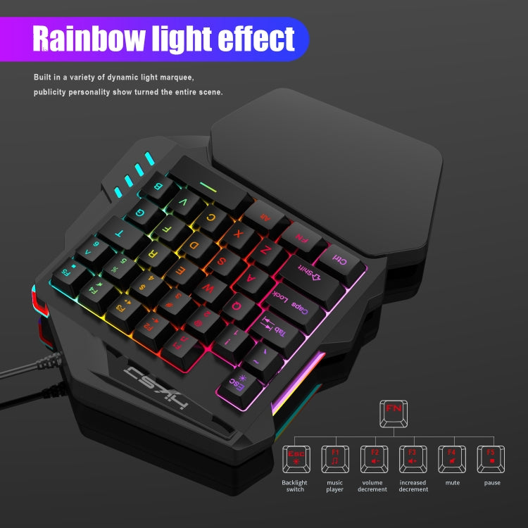 HXSJ V100+J900+P8 One-handed Keyboard + Programming Gaming Mouse + Keyboard Mouse Converter Set, V100+J900+P8