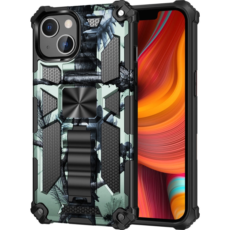 Camouflage Armor Shockproof TPU + PC Magnetic Protective Case with Holder, For iPhone 13 Pro, For iPhone 13 Pro Max, For iPhone 13