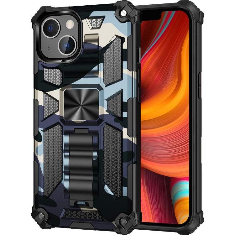Camouflage Armor Shockproof TPU + PC Magnetic Protective Case with Holder, For iPhone 13 Pro, For iPhone 13 Pro Max, For iPhone 13
