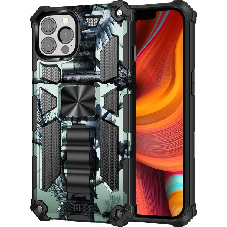 Camouflage Armor Shockproof TPU + PC Magnetic Protective Case with Holder, For iPhone 13 Pro, For iPhone 13 Pro Max, For iPhone 13