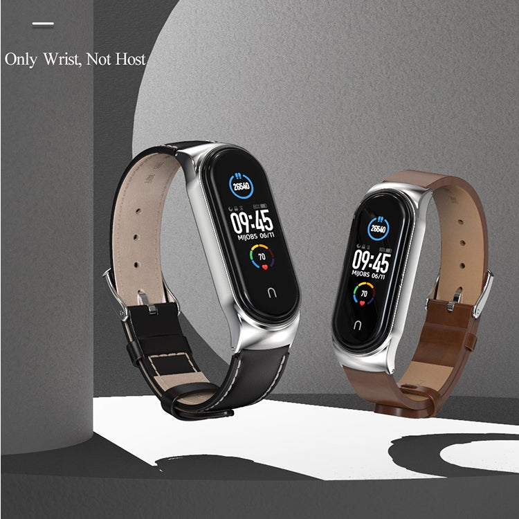 For Xiaomi Mi Band 6 / 5 CS Microfiber Leather Replacement Watchband
