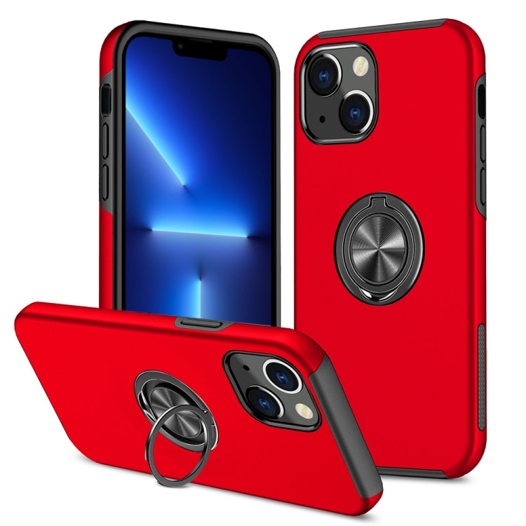 PC + TPU Shockproof Magnetic Protective Case with Invisible Ring Holder, For iPhone 13 Pro Max