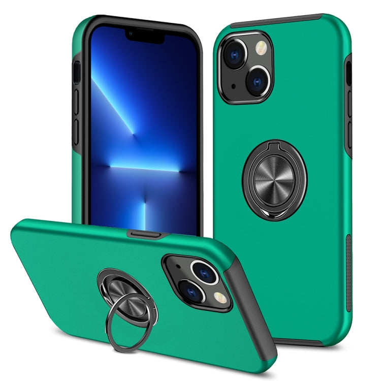 PC + TPU Shockproof Magnetic Protective Case with Invisible Ring Holder, For iPhone 13 Pro Max