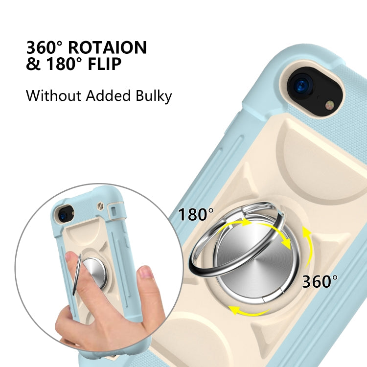 Shockproof Silicone + PC Protective Case with Dual-Ring Holder, For iPhone 6/6s/7/8/SE 2022 / SE 2020, For iPhone 6 Plus/6s Plus/7 Plus/8 Plus
