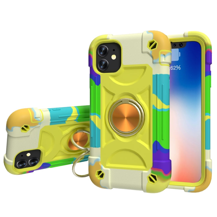 Shockproof Silicone + PC Protective Case with Dual-Ring Holder, For iPhone 11 Pro Max, For iPhone 12 mini