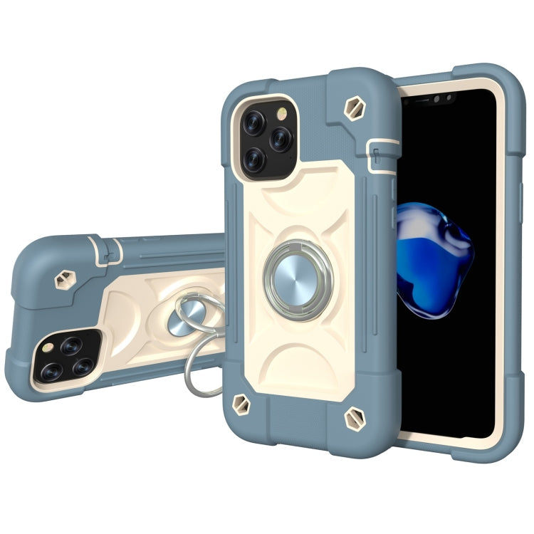 Shockproof Silicone + PC Protective Case with Dual-Ring Holder, For iPhone 11 Pro Max, For iPhone 12 mini