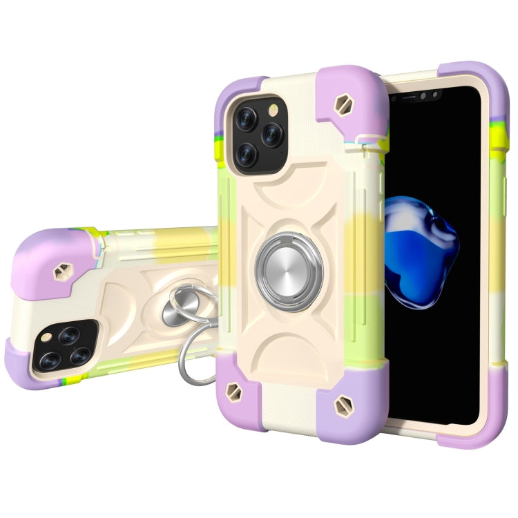 Shockproof Silicone + PC Protective Case with Dual-Ring Holder, For iPhone 11 Pro Max, For iPhone 12 mini