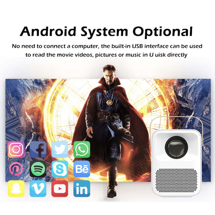 WEJOY Y1 1920x1080P 100 ANSI Lumens Portable Home Theater LED HD Digital Projector, Android 6.0, 1G+16G, AU Plug (White), Y1 AU Plug, Y1 EU Plug, Y1 UK Plug