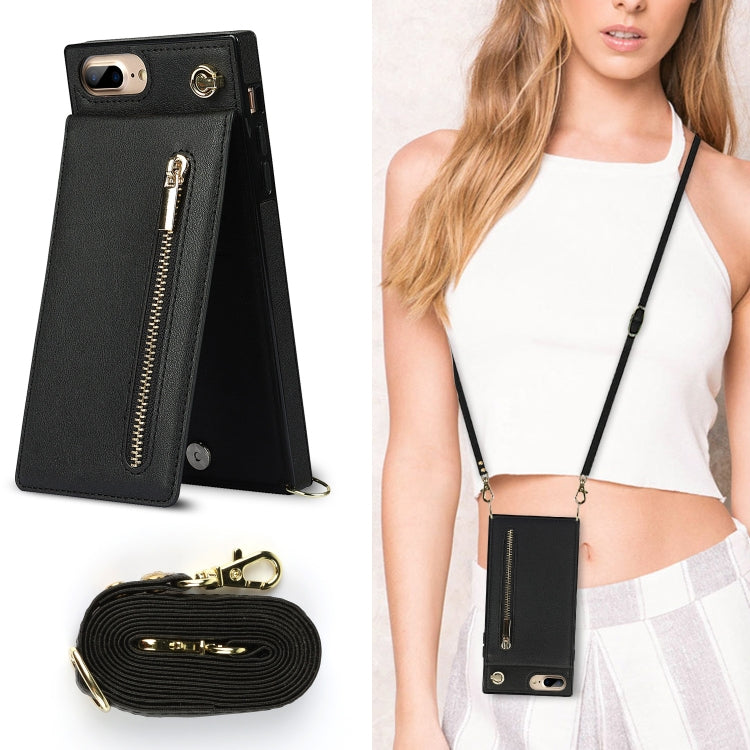 Cross-body Zipper Square TPU+PU Back Cover Case with Holder & Card Slots & Wallet & Strap, For iPhone 8 Plus / 7 Plus, For iPhone 11, For iPhone 11 Pro, For iPhone 11 Pro Max