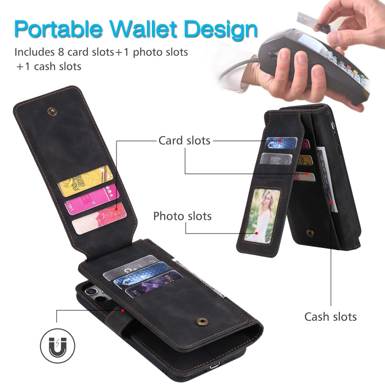 Skin Feel Business Horizontal Flip PU Leather Case with Holder & Multi-Card Slots & Wallet & Lanyard & Photo Frame, For iPhone 12 / 12 Pro, For iPhone 12 Pro Max, For iPhone XS / X, For iPhone XR