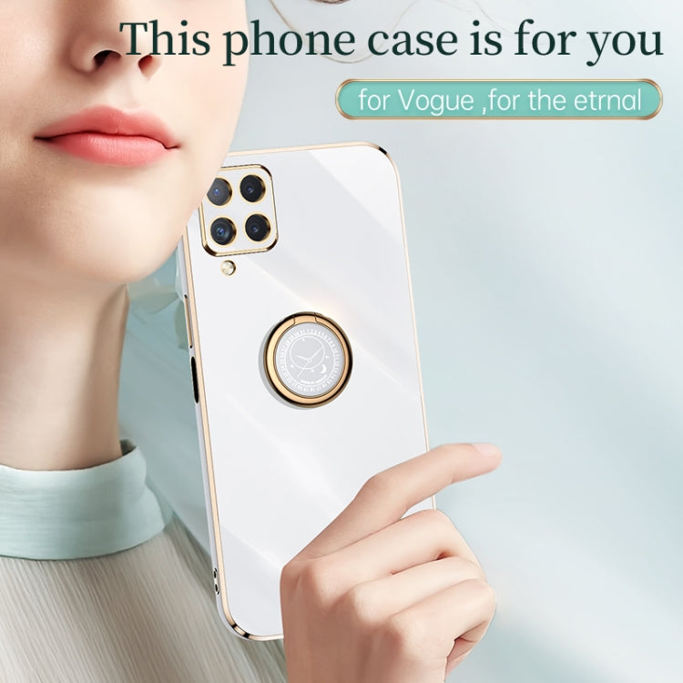 XINLI Straight Edge 6D Electroplate TPU Phone Case with Ring Holder, For Samsung Galaxy A22 4G, For Samsung Galaxy A72 5G, For Samsung Galaxy A82 5G, For Samsung Galaxy A52 5G
