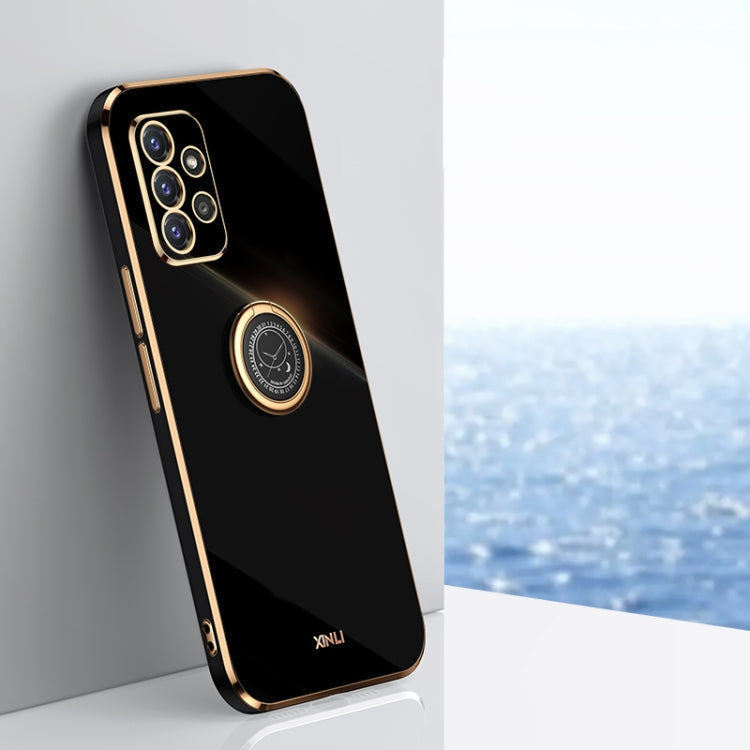 XINLI Straight Edge 6D Electroplate TPU Phone Case with Ring Holder, For Samsung Galaxy A22 4G, For Samsung Galaxy A72 5G, For Samsung Galaxy A82 5G, For Samsung Galaxy A52 5G