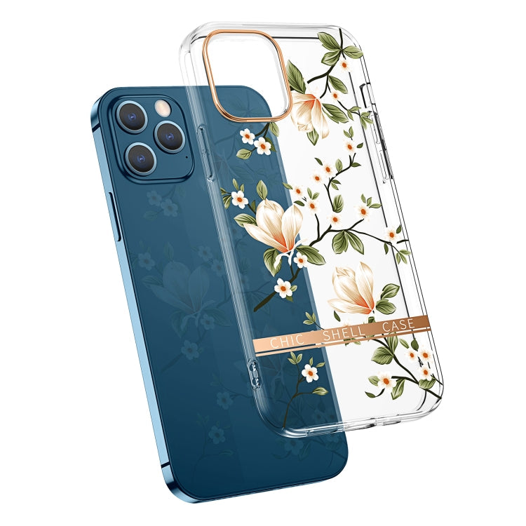 High Translucent Electroplating Flower Pattern TPU + PC Shockproof Case, For iPhone 11 Pro, For iPhone 12 Pro Max, For iPhone 11, For iPhone 11 Pro Max