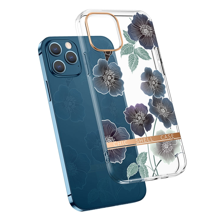 High Translucent Electroplating Flower Pattern TPU + PC Shockproof Case, For iPhone 11 Pro, For iPhone 12 Pro Max, For iPhone 11, For iPhone 11 Pro Max