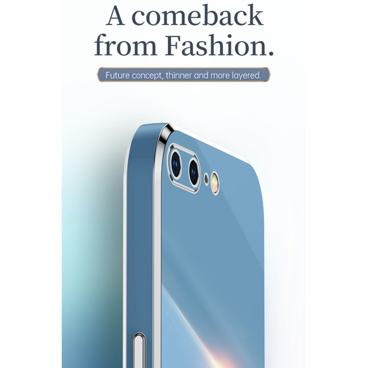 XINLI Straight Edge 6D Electroplate TPU Phone Case with Ring Holder, For iPhone 6 / 6s, For iPhone 6 Plus / 6s Plus, For iPhone 8 Plus / 7 Plus