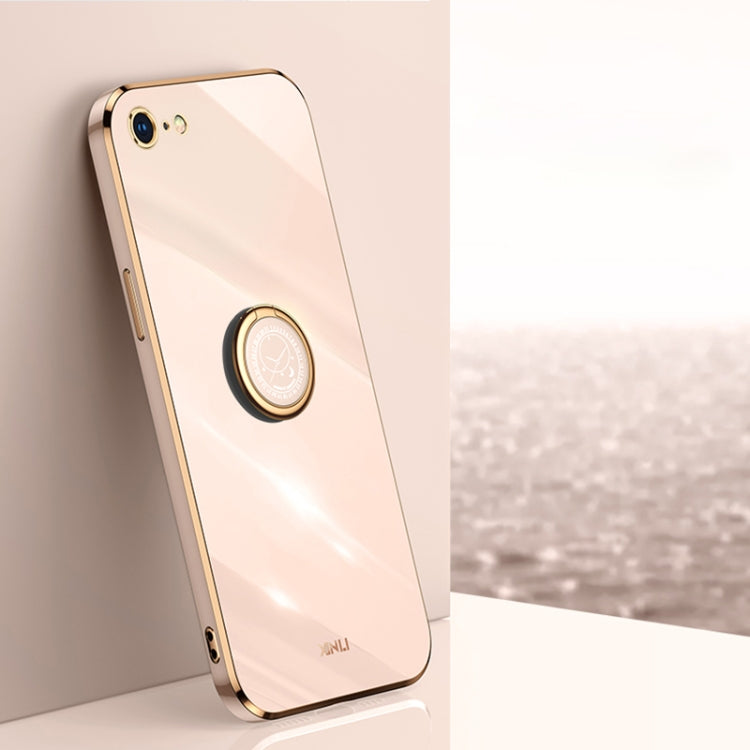 XINLI Straight Edge 6D Electroplate TPU Phone Case with Ring Holder, For iPhone SE 2022 / SE 2020 / 8 / 7, For iPhone 11, For iPhone 11 Pro