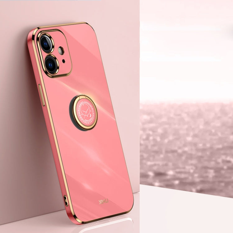XINLI Straight Edge 6D Electroplate TPU Phone Case with Ring Holder, For iPhone SE 2022 / SE 2020 / 8 / 7, For iPhone 11, For iPhone 11 Pro