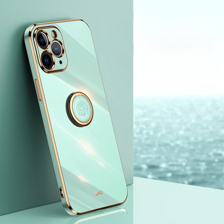 XINLI Straight Edge 6D Electroplate TPU Phone Case with Ring Holder, For iPhone SE 2022 / SE 2020 / 8 / 7, For iPhone 11, For iPhone 11 Pro
