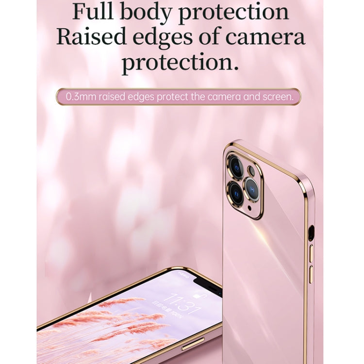 XINLI Straight Edge 6D Electroplate TPU Phone Case with Ring Holder, For iPhone 11 Pro Max, For iPhone 12, For iPhone 12 mini