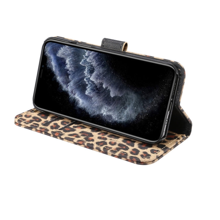 Leopard Pattern Horizontal Flip PC + PU Leather Case with Holder & Card Slots & Wallet, For iPhone 13 mini, For iPhone 13, For iPhone 13 Pro