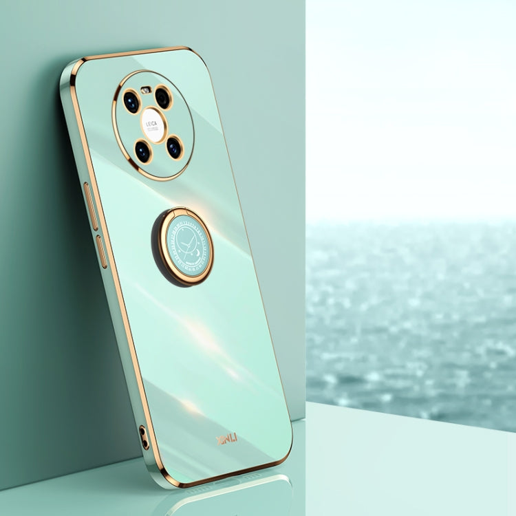 XINLI Straight Edge 6D Electroplate TPU Phone Case with Ring Holder, For Huawei Mate 30, For Huawei Mate 30 Pro, For Huawei Mate 40
