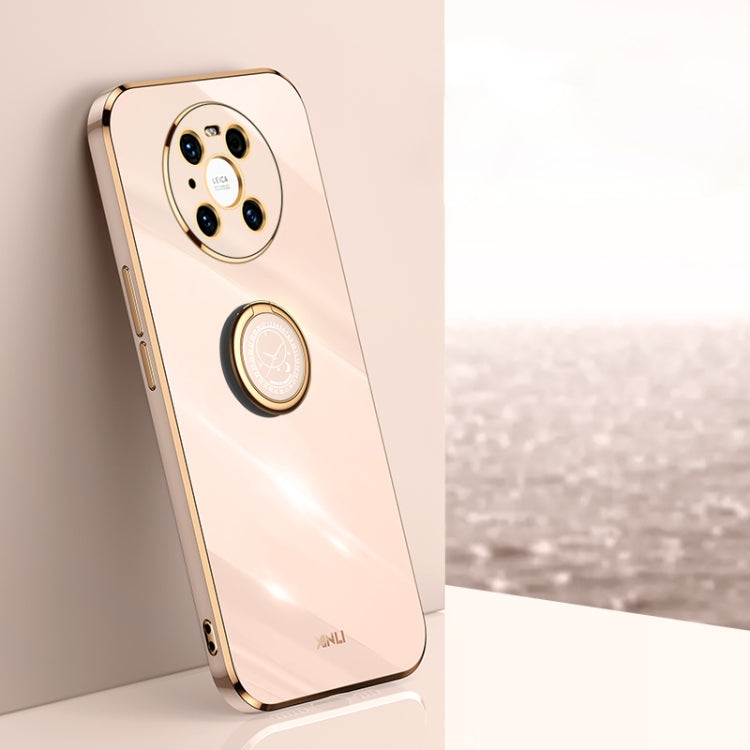 XINLI Straight Edge 6D Electroplate TPU Phone Case with Ring Holder, For Huawei Mate 40 Pro, For Huawei nova 6 5G, For Huawei nova 6 SE