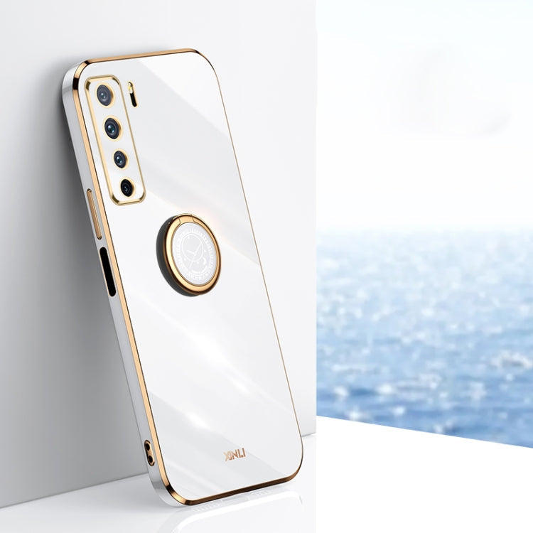 XINLI Straight Edge 6D Electroplate TPU Phone Case with Ring Holder, For Huawei nova 7 5G, For Huawei nova 7 Pro 5G, For Huawei nova 7 SE