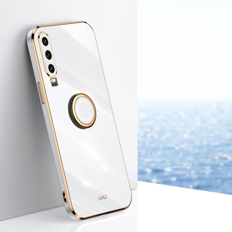 XINLI Straight Edge 6D Electroplate TPU Phone Case with Ring Holder, For Huawei P30, For Huawei P30 Pro, For Huawei P30 Lite